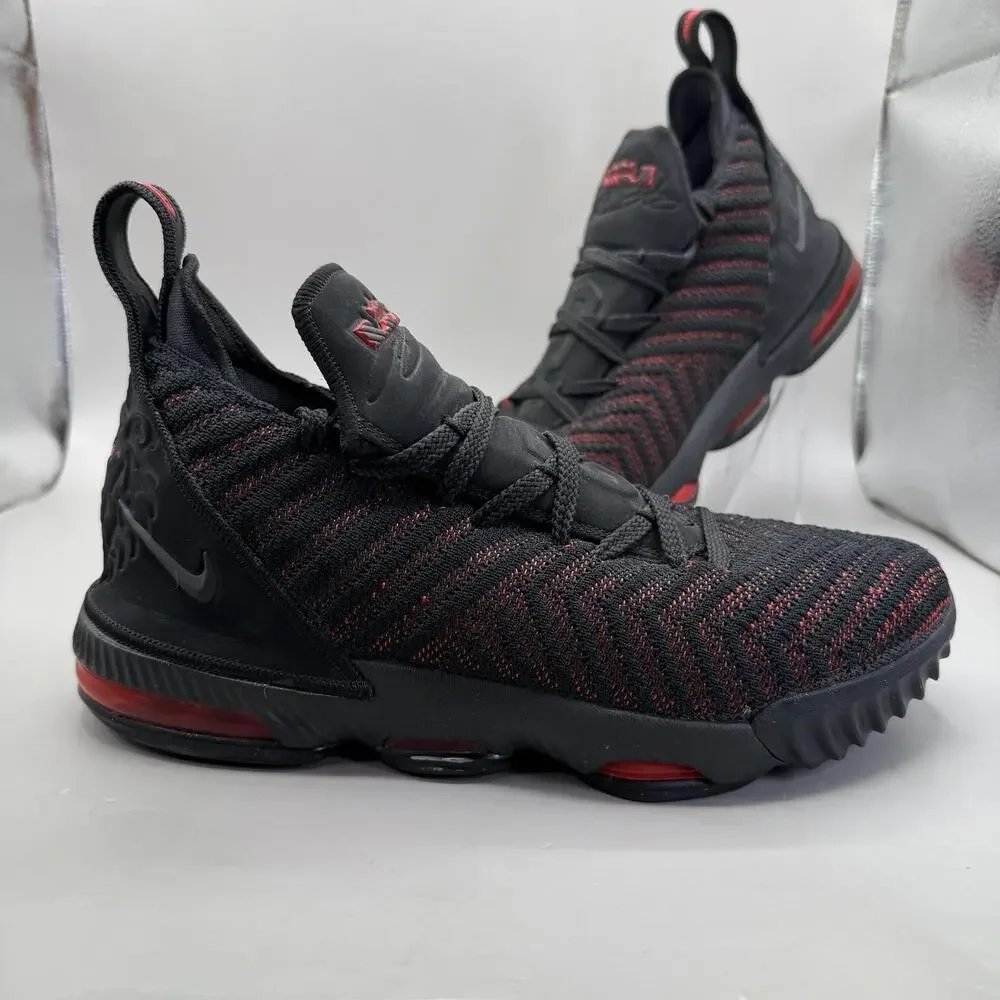 Nike LeBron 16 Shoes 6.5Y Fresh Bred Black Red Basketball Sneakers AO2465-002